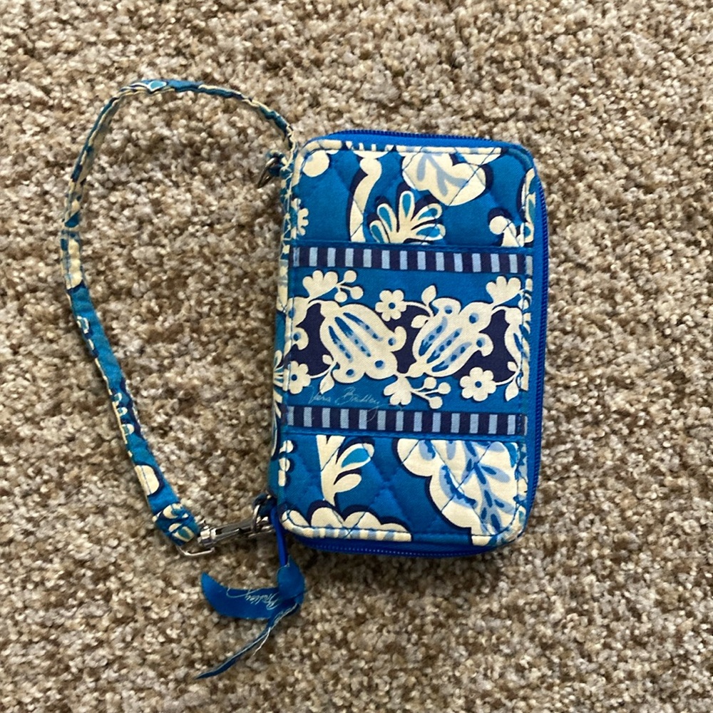 Vera Bradley Blue and Cream Patterned Clutch